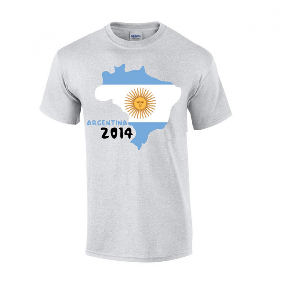 Argentina 2014 Country Flag T-shirt (grey) [,TSHIRTGREY] - $20.82 ...