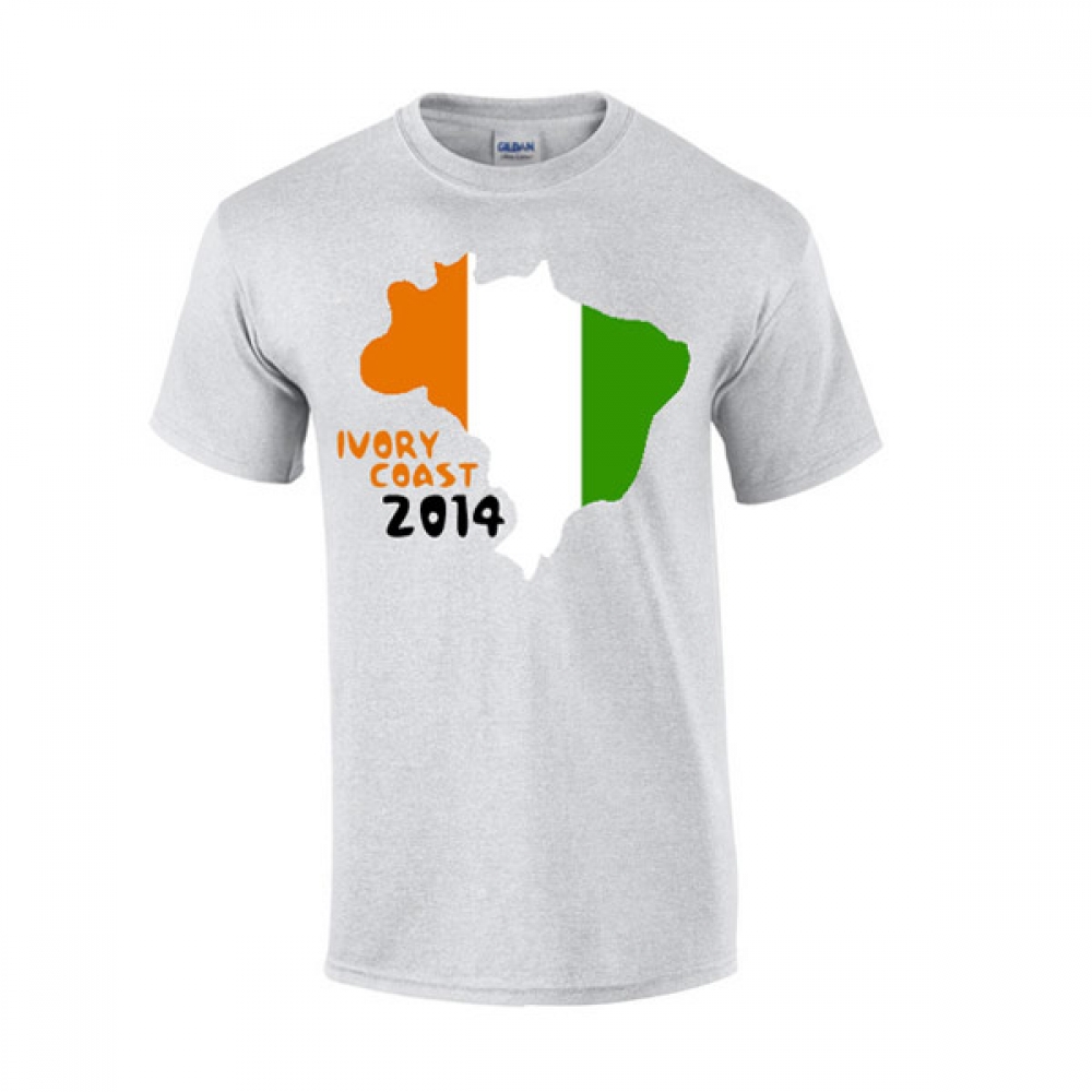 Click to view product details and reviews for Ivory Coast 2014 Country Flag T Shirt Grey.