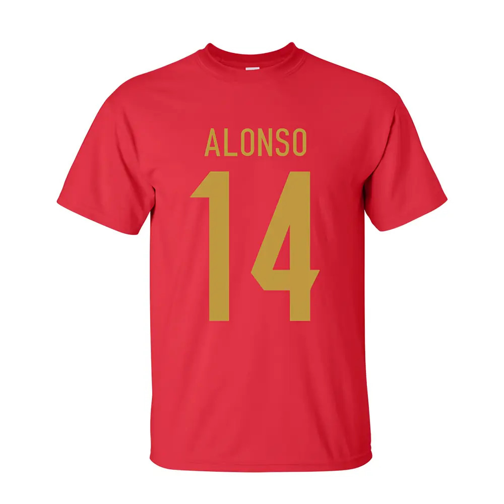 Xabi Alonso Spain Hero T-Shirt (Red) Polyester Made By: Gildan Men's Red Large