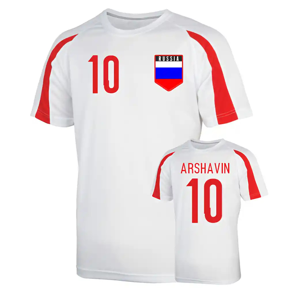 Russia Sports Training Jersey (Arshavin 10) Polyester Andrei Arshavin Uksoccershop Men's White Large