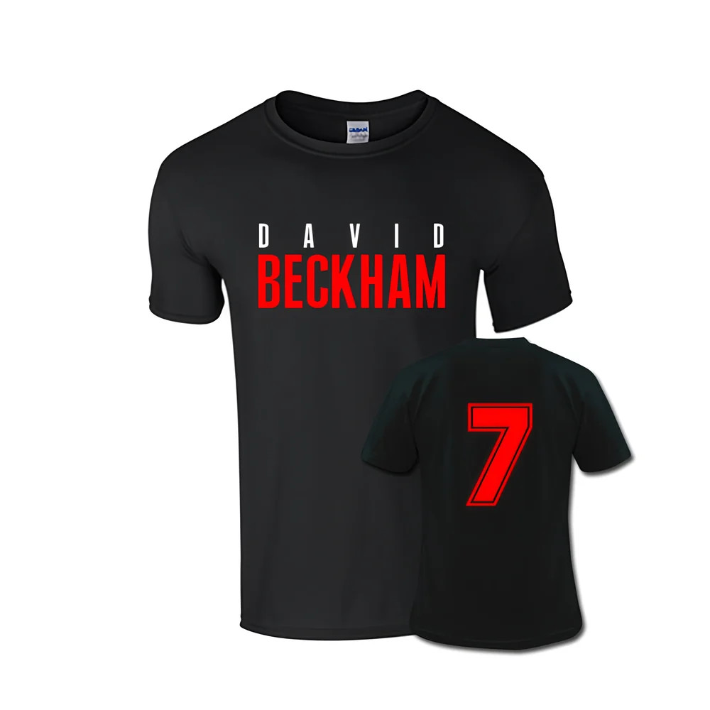 David Beckham Front Name T-Shirt (Black) Polyester Argentina Made By: Gildan Men's Black Xxl