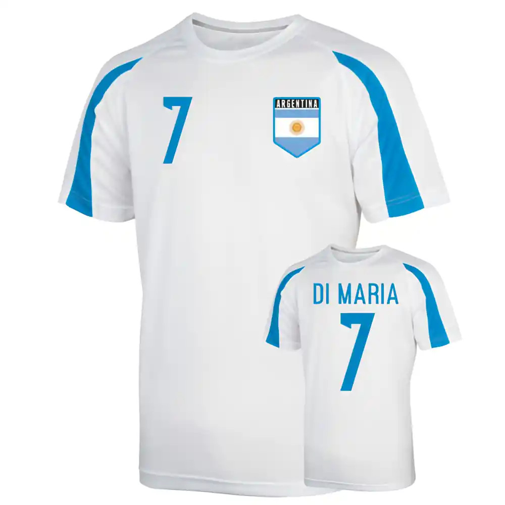 Argentina Sports Training Jersey (Di Maria 7) Polyester Uksoccershop Men's White Extra Large