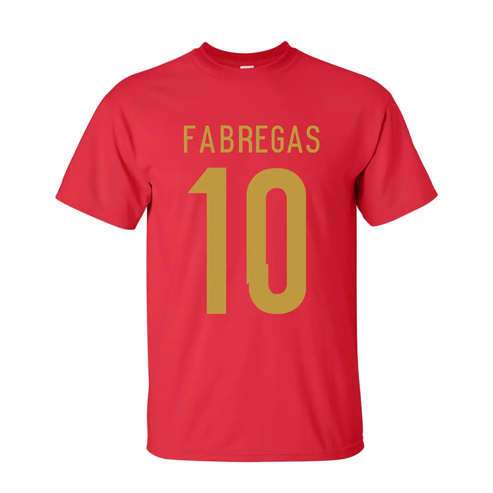 Cesc Fabregas Spain Hero T-Shirt (Red) Polyester Made By: Gildan Men's Red Extra Large