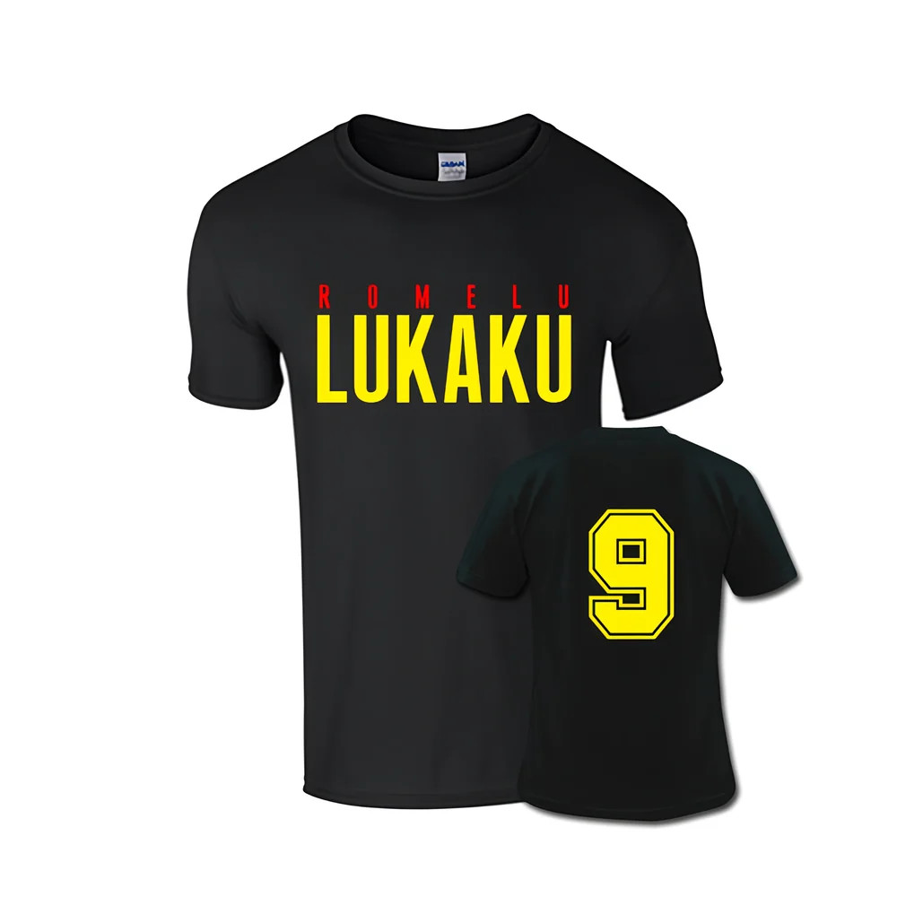 Romelu Lukaku Front Name T-Shirt (Black) Polyester Argentina Made By: Gildan Men's Black Extra Large