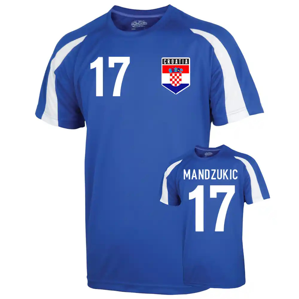 Croatia Sports Training Jersey (Mandzukic 17) Polyester Uksoccershop Men's Blue Xxl