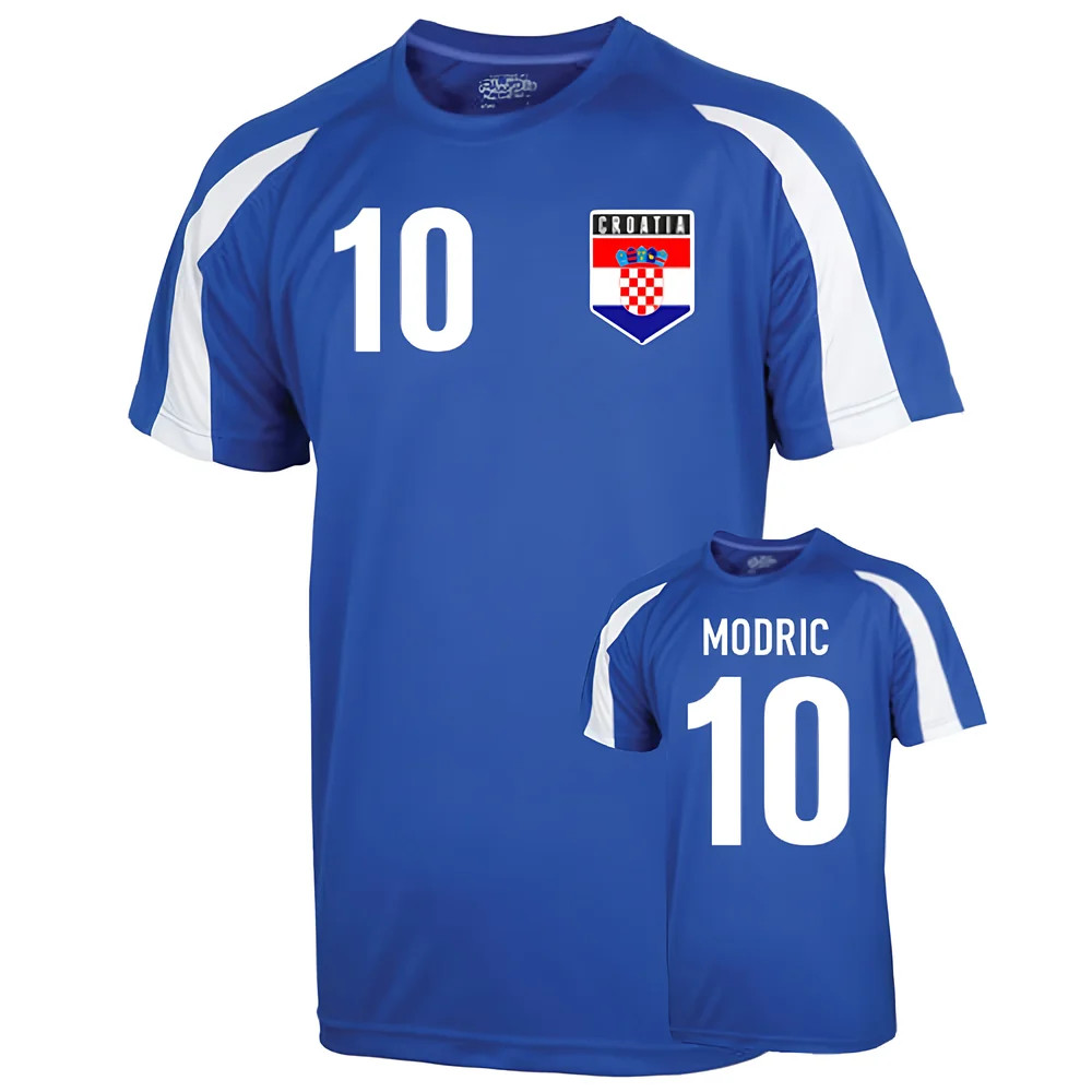 Croatia Sports Training Jersey (Modric 10) Polyester Uksoccershop Men's Blue Large