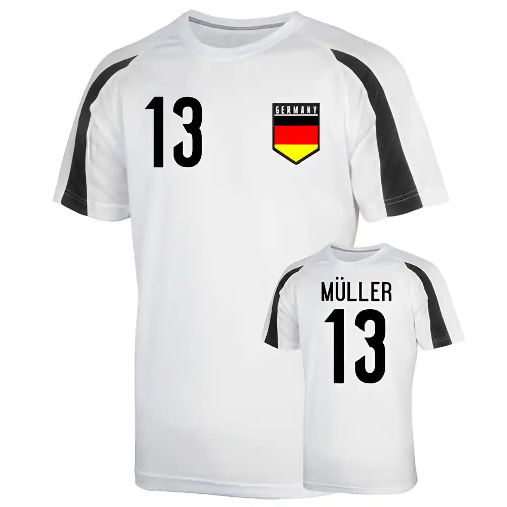 Germany Sports Training Jersey (Muller 13) Polyester Uksoccershop Men's White Medium