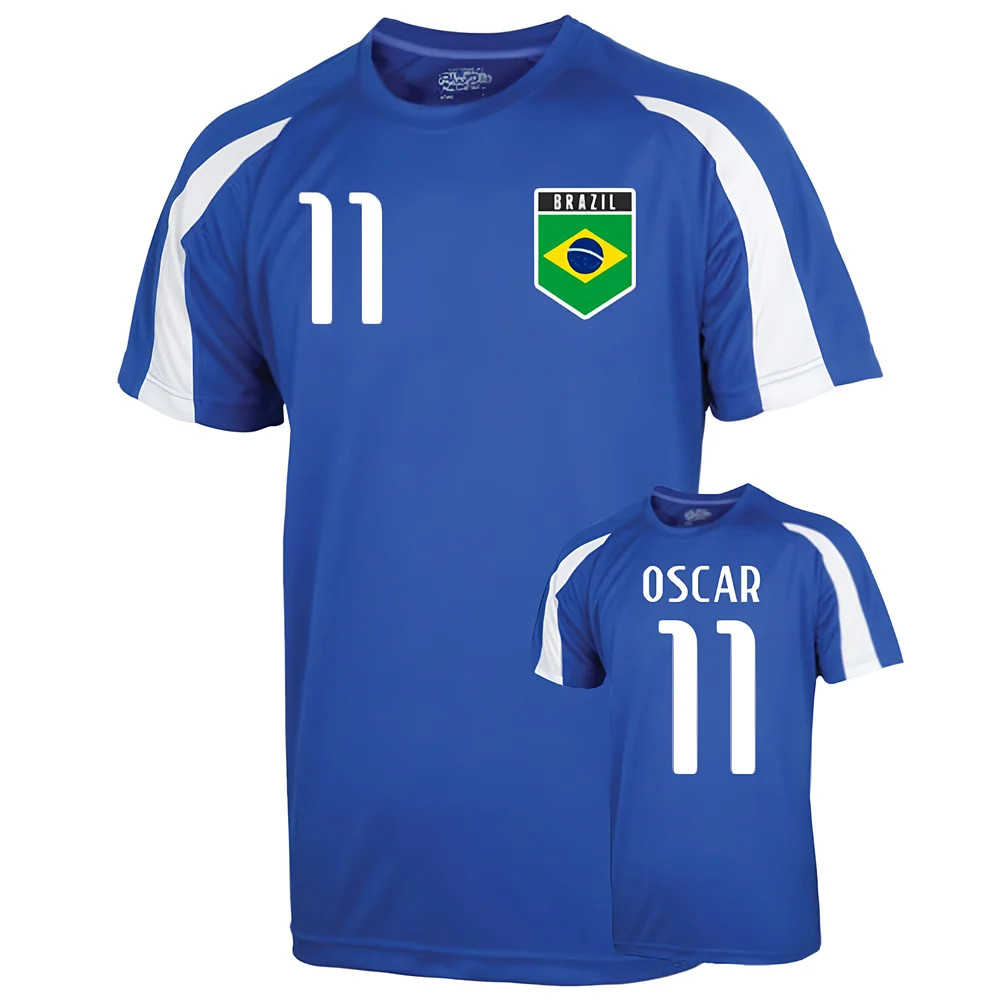 Brazil Sports Training Jersey (Oscar 11) Polyester Uksoccershop Men's Blue Extra Large