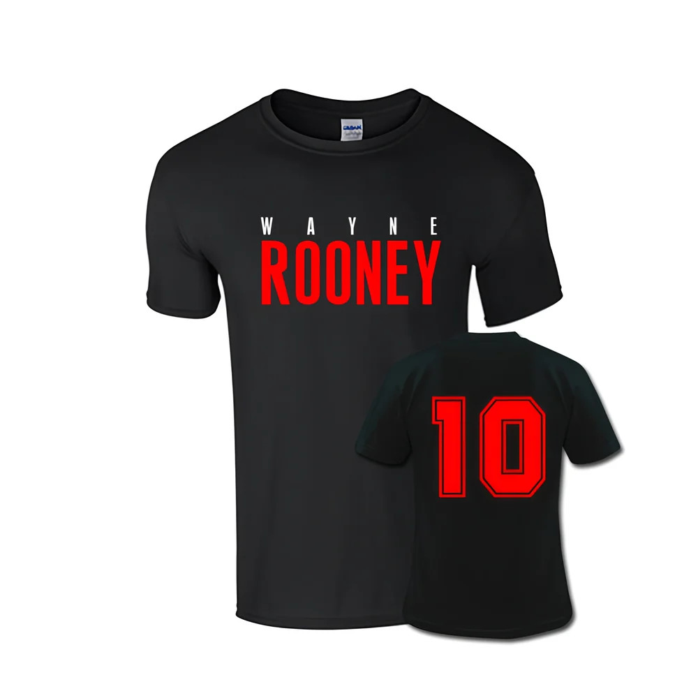 Wayne Rooney Front Name T-Shirt (Black) Polyester Argentina Made By: Gildan Men's Black Extra Large