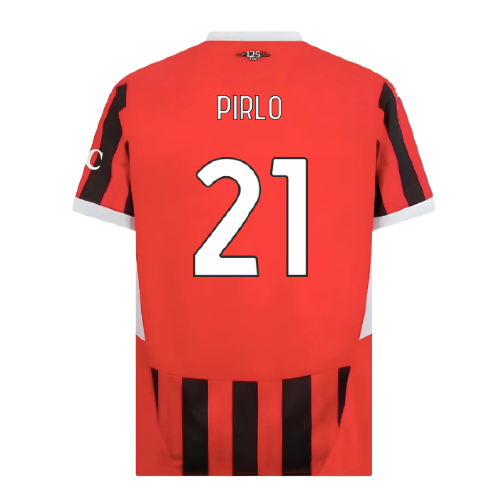 '24-'25 Ac Milan Home Shirt (Pirlo 21) Polyester Made By: Puma Men's Red Large