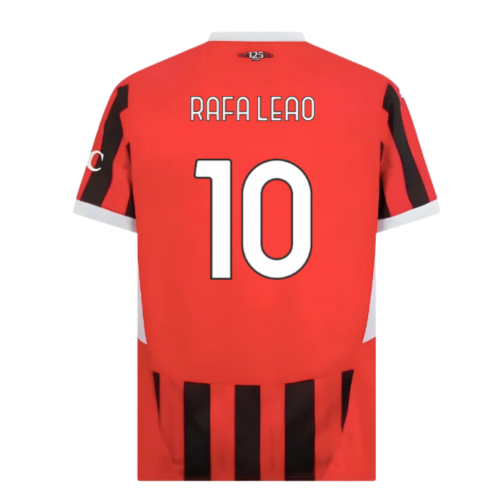 '24-'25 Ac Milan Home Shirt (Rafa Leao 10) Polyester Made By: Puma Men's Red Large