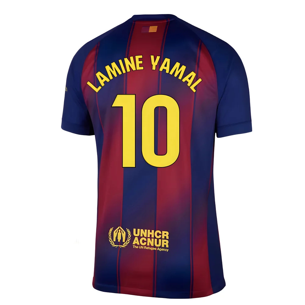 '25-'26 Barcelona Home Shirt (Lamine Yamal 10) Polyester Made By: Nike Men's Red Large