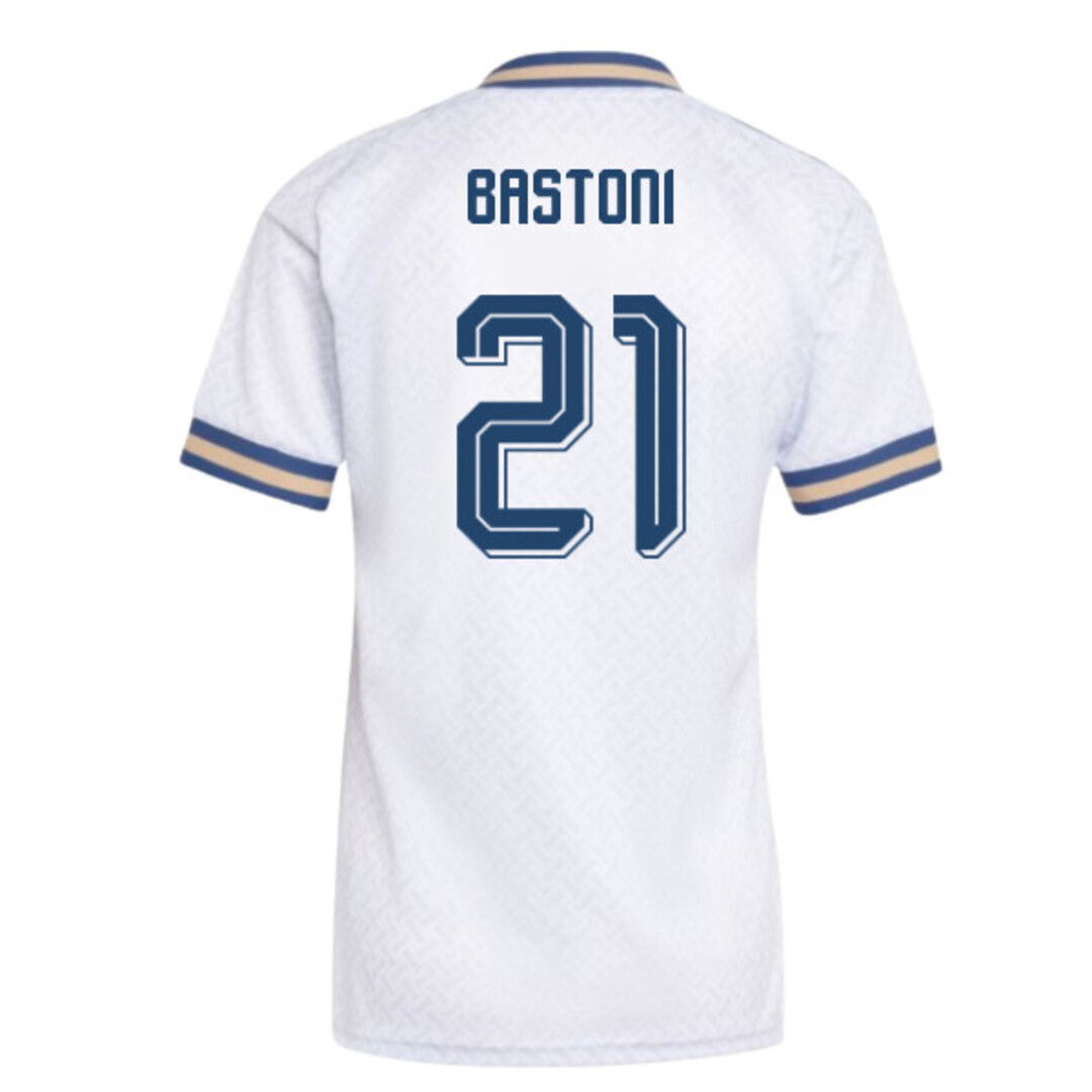 '26-'27 Italy Away Shirt () (Bastoni 21) Polyester Made By: Adidas Women's White Large