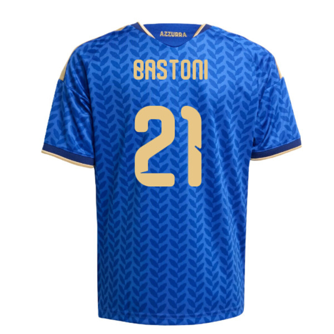 '26-'27 Italy Home Mini Kit (Bastoni 21) Toddler's 2-3 Toddler Polyester Made By: Adidas Unisex Toddler Blue 18-24 Mo