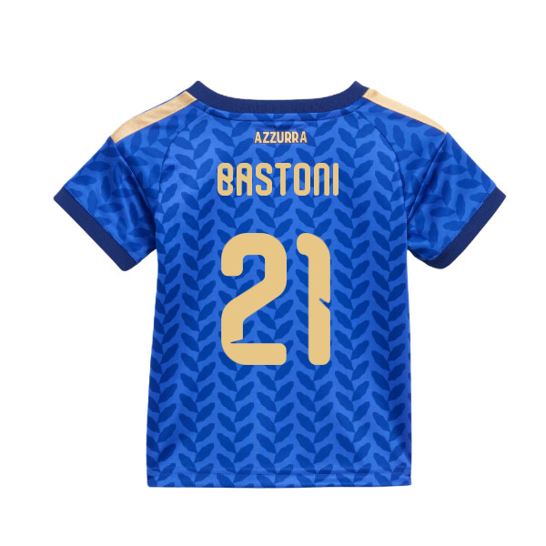 '26-'27 Italy Home Baby Kit (Bastoni 21) Toddler's Polyester Made By: Adidas Unisex Toddler Blue 3-6 Mo