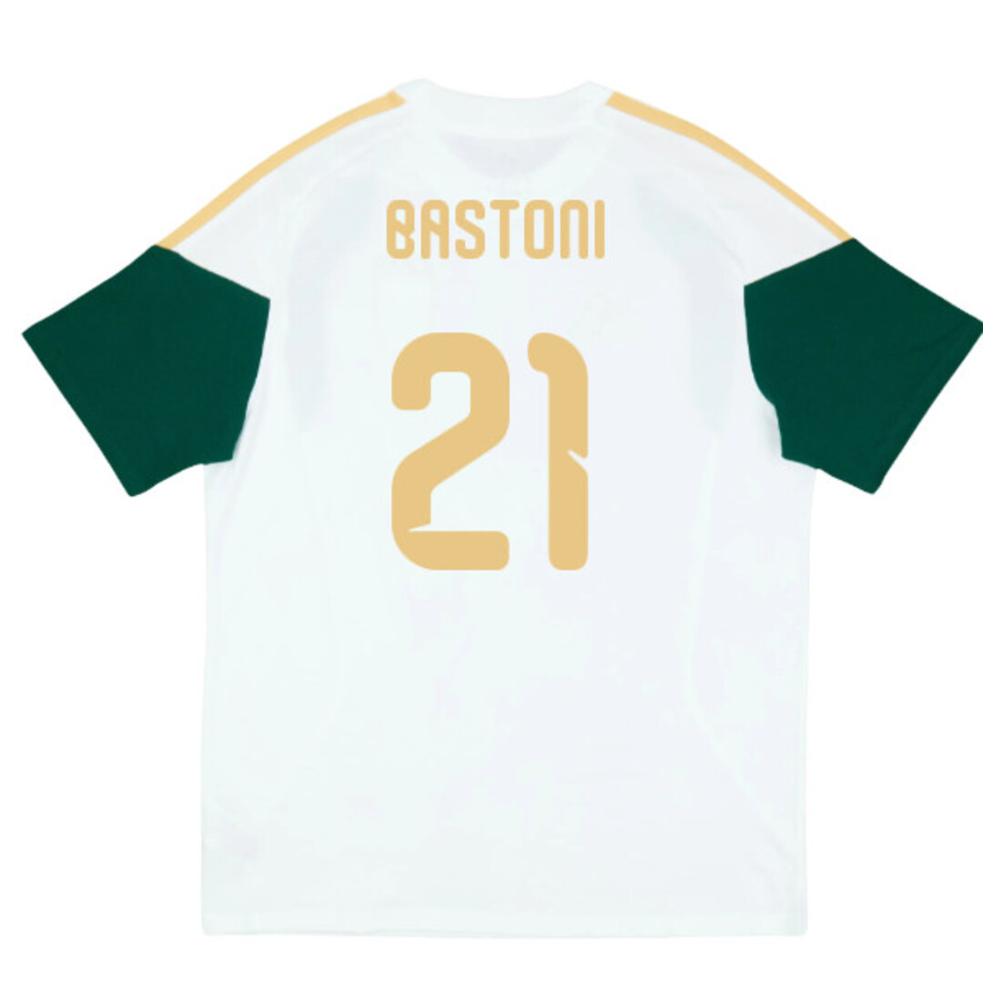 '26-'27 Italy Training Tee (White) (Bastoni 21) Polyester Made By: Adidas Men's White 3XL