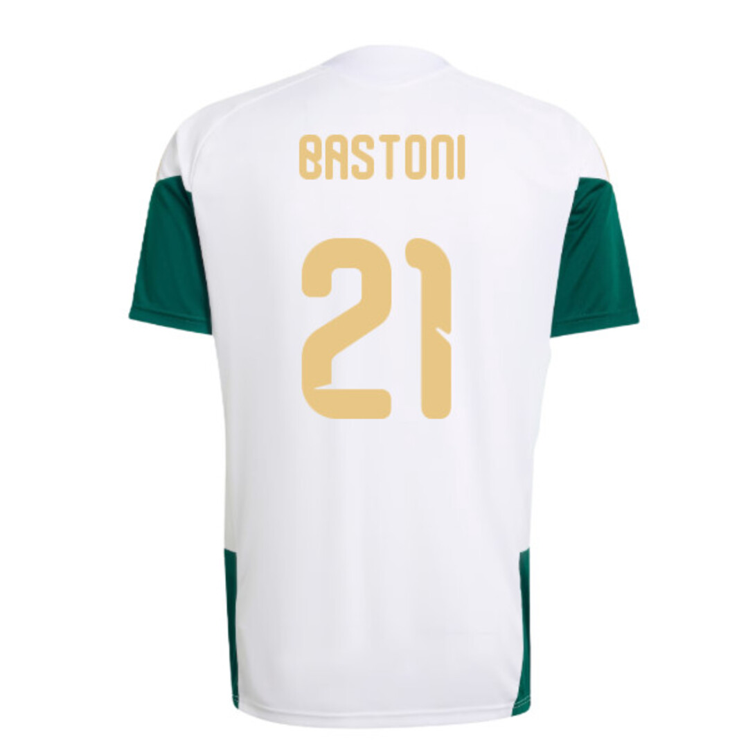 '26-'27 Italy Training Jersey (White) (Bastoni 21) Polyester Made By: Adidas Men's White 3XL