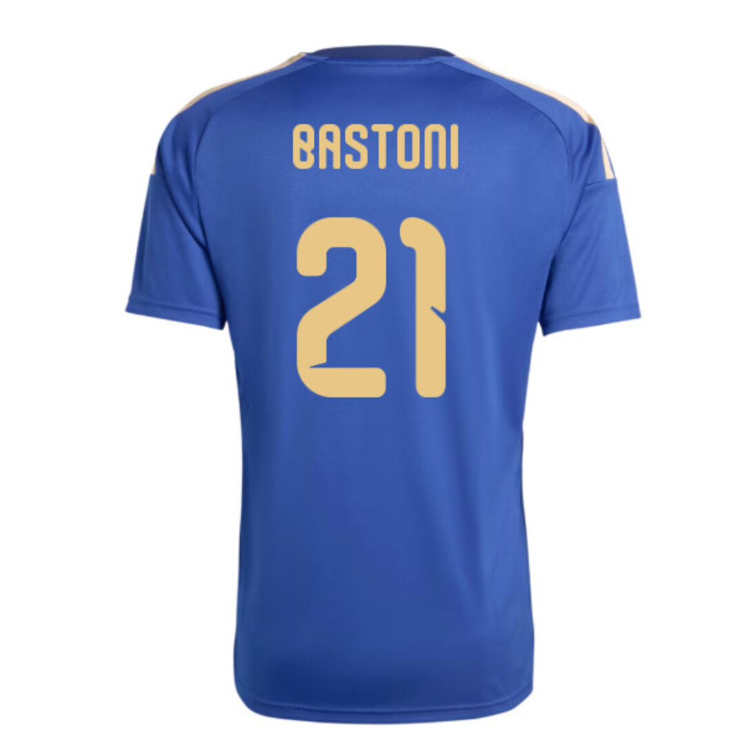 '26-'27 Italy Home Fan Jersey (Bastoni 21) Polyester Made By: Adidas Men's Blue Xxl