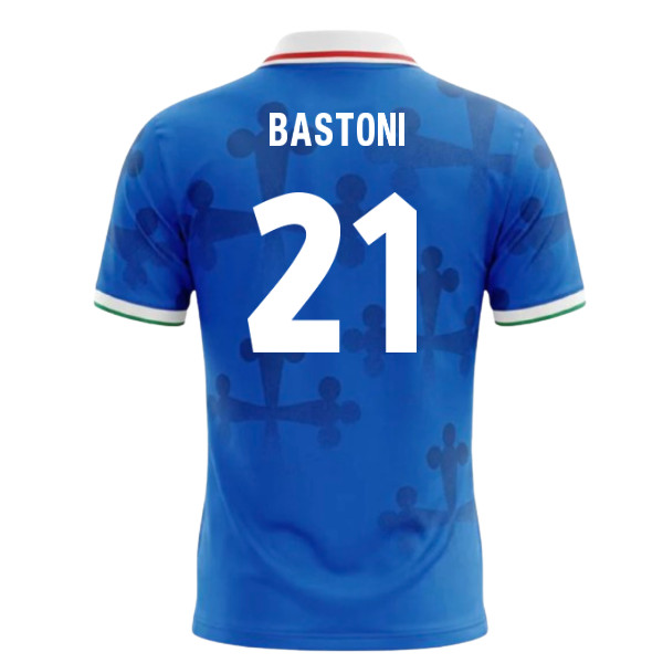 Umbro Italy World Cup 26 Football Shirt (Bastoni 21) Polyester Men's Blue Large
