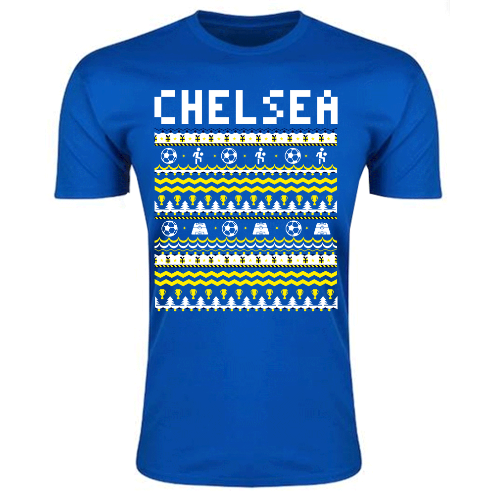 Click to view product details and reviews for Chelsea Christmas T Shirt Blue Kids.