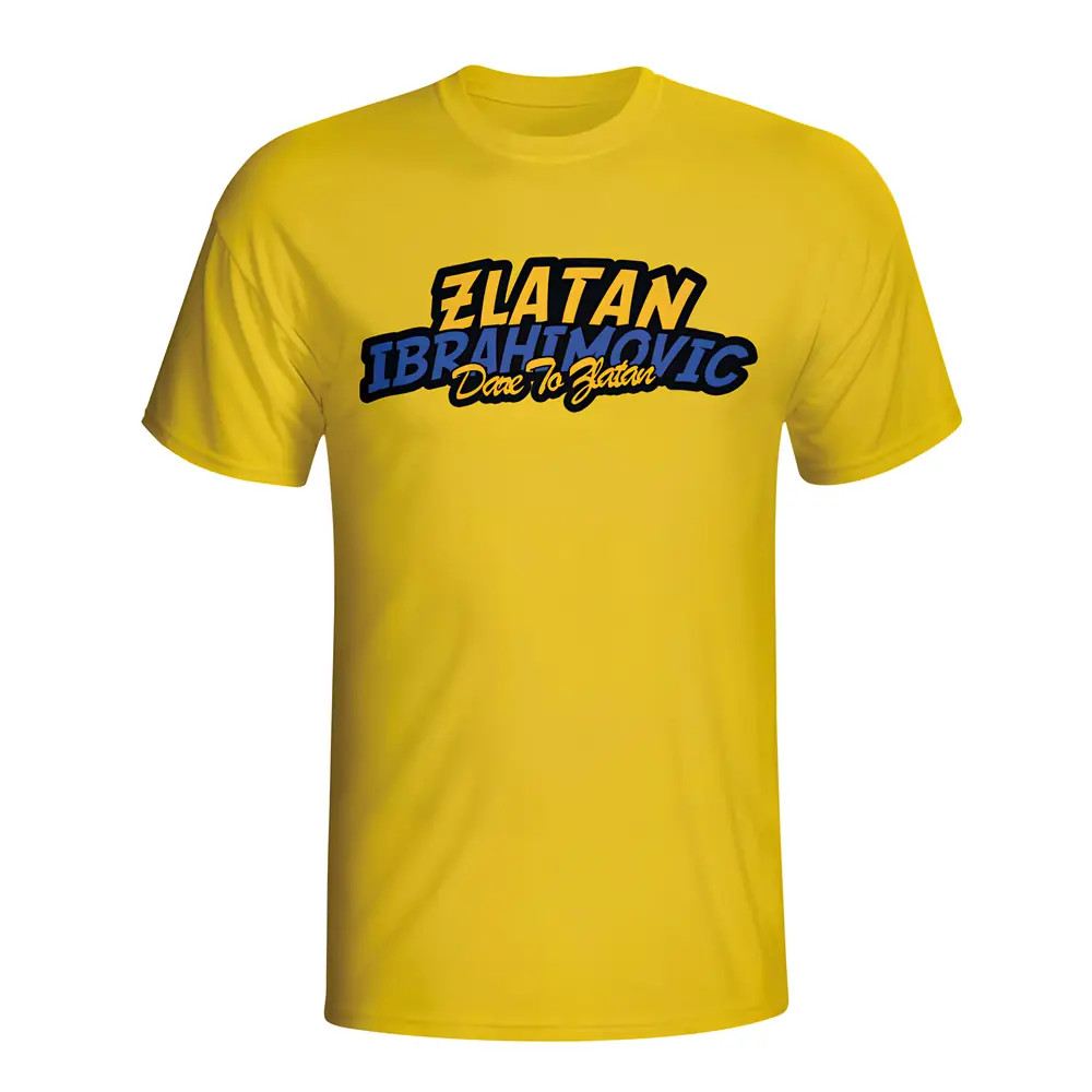 Zlatan Ibrahimovic Comic Book T-Shirt (Yellow) - Kids Men's Polyester Sweden Made By: Gildan Boys Yellow Extra Small