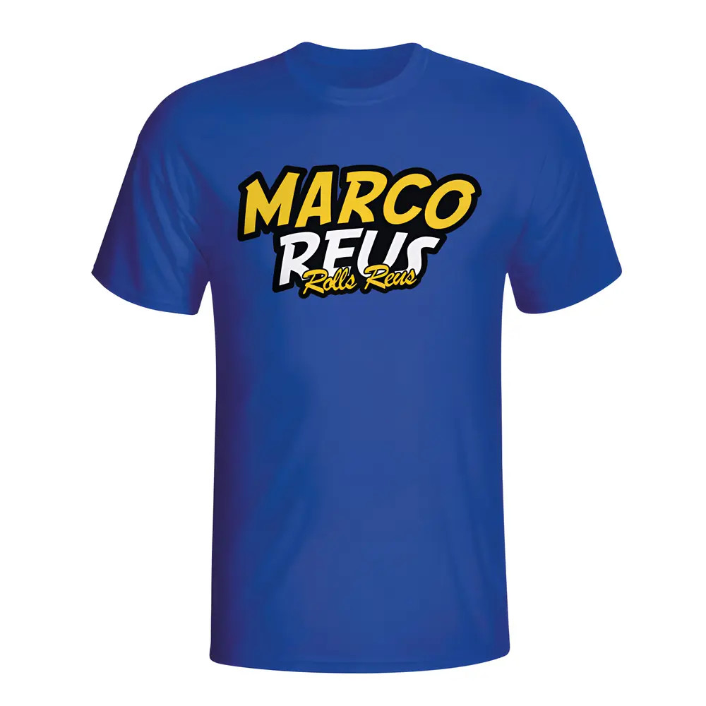 Marco Reus Comic Book T-Shirt (Blue) Polyester Dortmund Made By: Gildan Men's Blue Extra Large