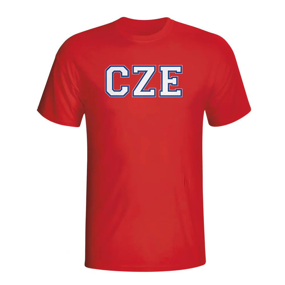 Czech Republic Country Iso T-Shirt (Red) Polyester Made By: Gildan Men's Red Large