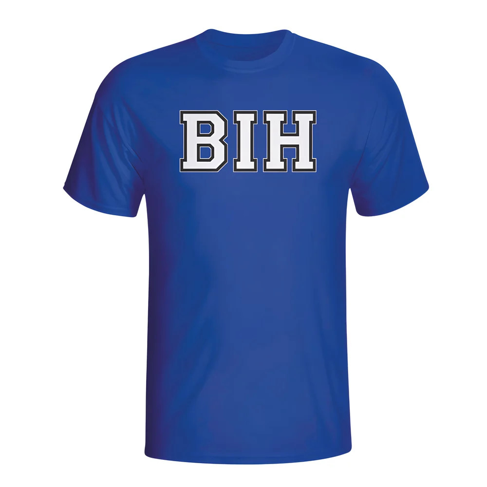 Bosnia Country Iso T-Shirt (Blue) Polyester Made By: Gildan Men's Blue Xxl
