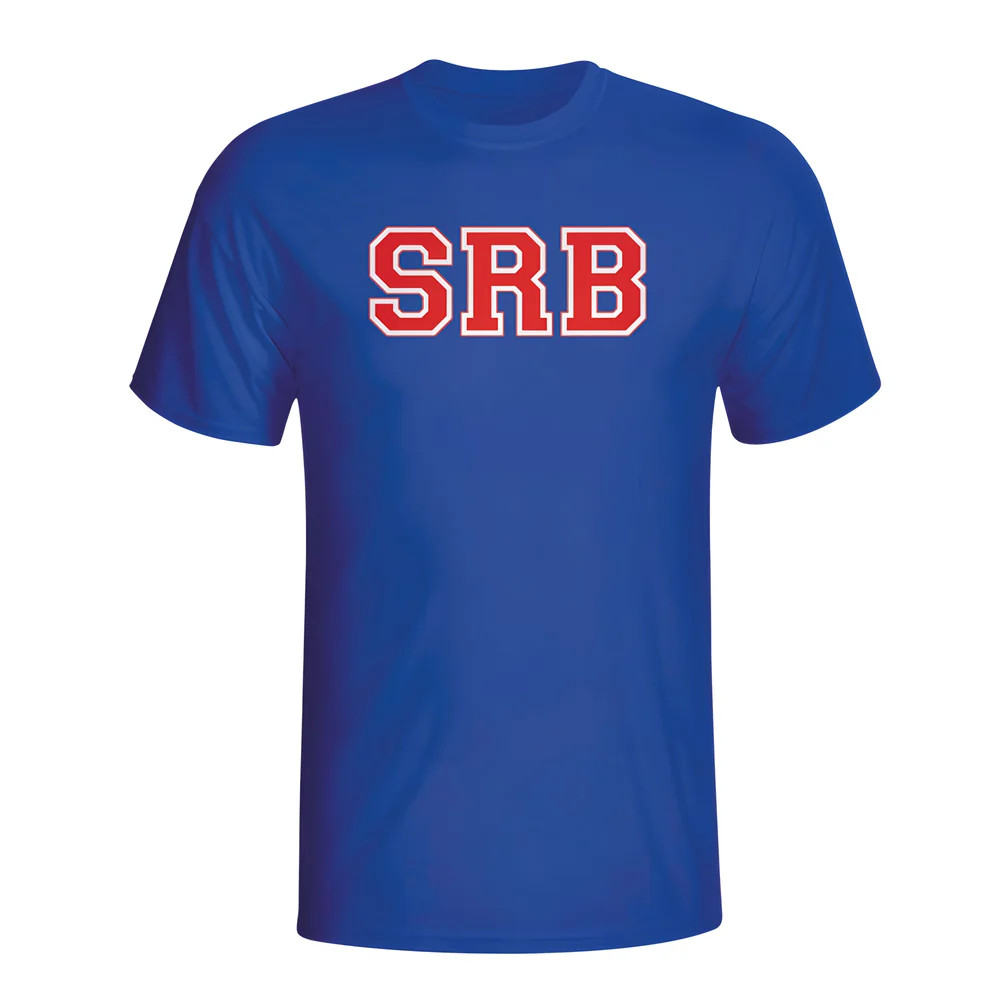 Serbia Country Iso T-Shirt (Blue) Polyester Made By: Gildan Men's Blue Medium