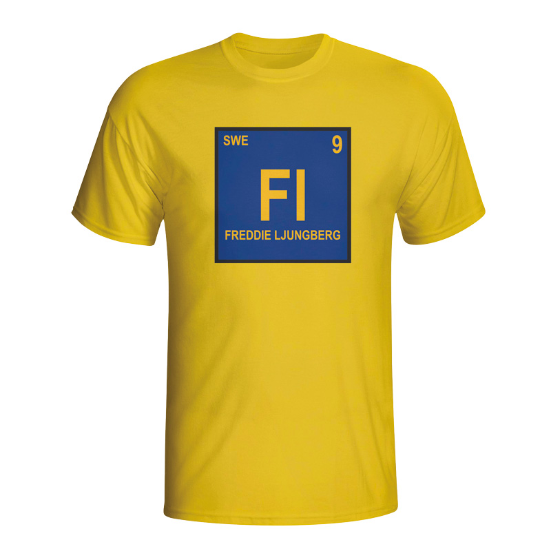 Click to view product details and reviews for Freddie Ljungberg Sweden Periodic Table T Shirt Yellow.