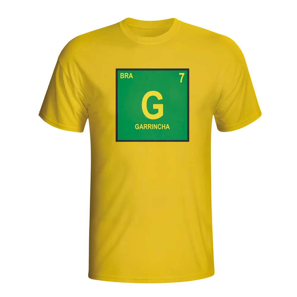 Garrincha Brazil Periodic Table T-Shirt (Yellow) - Kids Men's Polyester Made By: Gildan Boys Yellow Medium