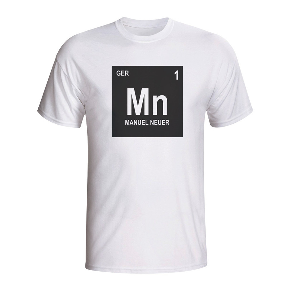Manuel Neuer Germany Periodic Table T-Shirt (White) - Kids Men's Polyester Made By: Gildan Boys White Extra Small