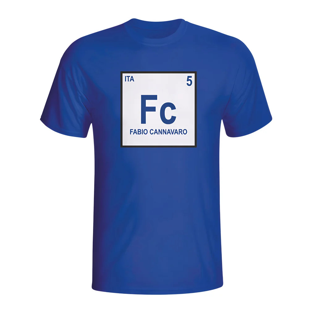 Fabio Cannavaro Italy Periodic Table T-Shirt (Blue) Polyester Made By: Gildan Men's Blue Small
