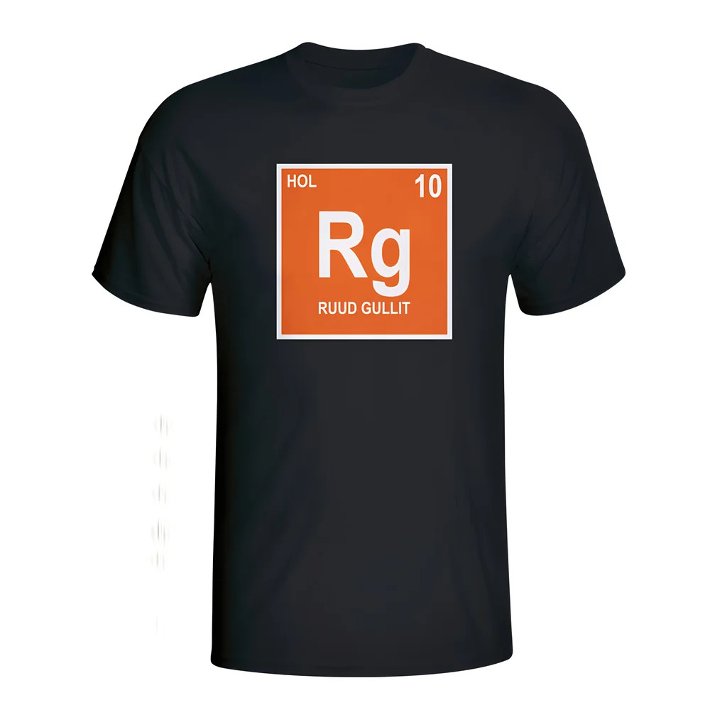 Ruud Gullit Holland Periodic Table T-Shirt (Black) Polyester Made By: Gildan Men's Black Large