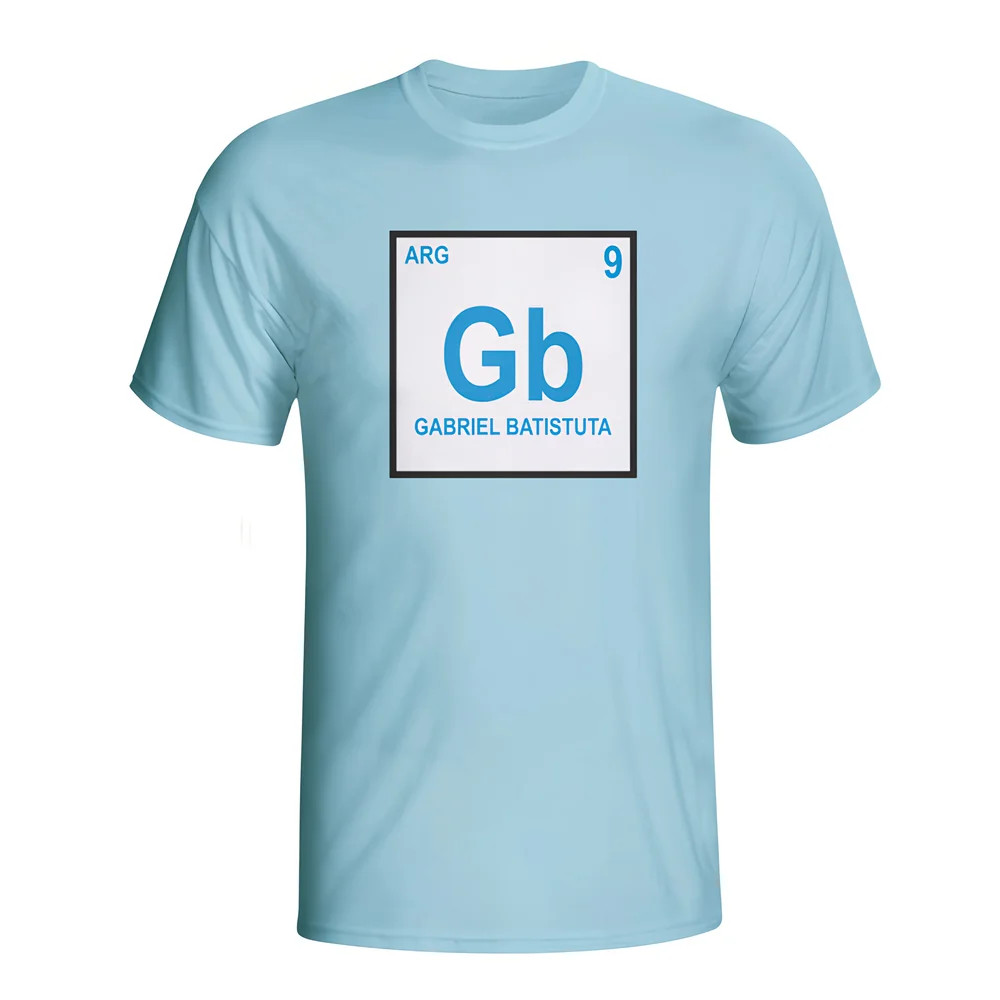 Click to view product details and reviews for Gabriel Batistuta Argentina Periodic Table T Shirt Sky Blue.