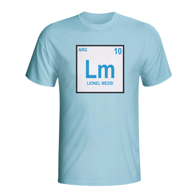 Lionel Messi Argentina Periodic Table T-shirt (Sky blue)