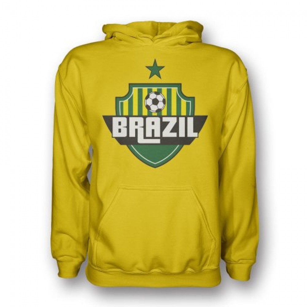 Brazil Country Logo Hoody (Yellow) - Kids Polyester Made By: Gildan Unisex Kids Yellow Medium