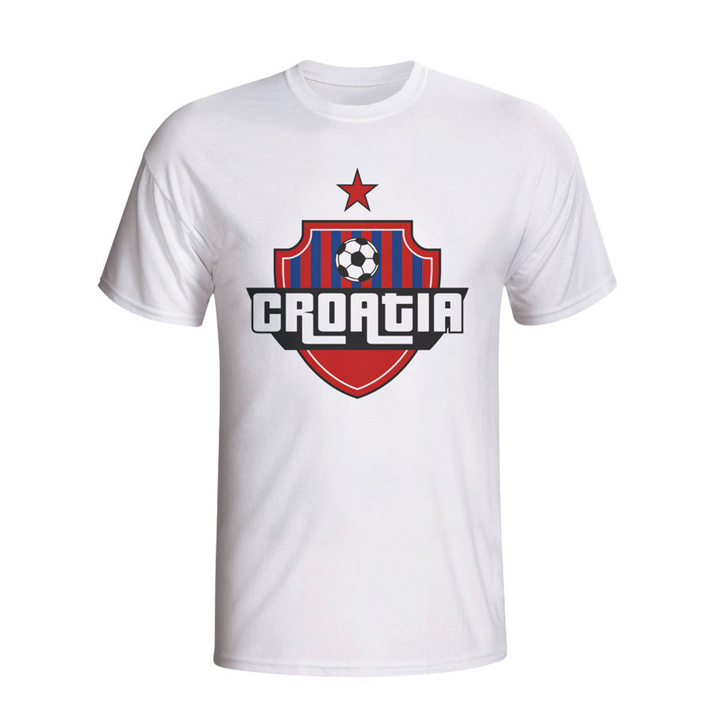 Croatia Country Logo T-Shirt (White) Polyester Made By: Gildan Men's White Small