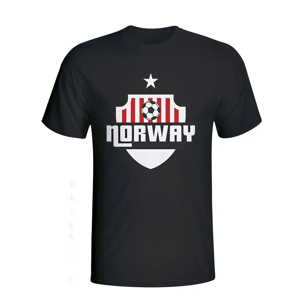 Norway Country Logo T-Shirt (Black) Polyester Made By: Gildan Men's Black Xxl