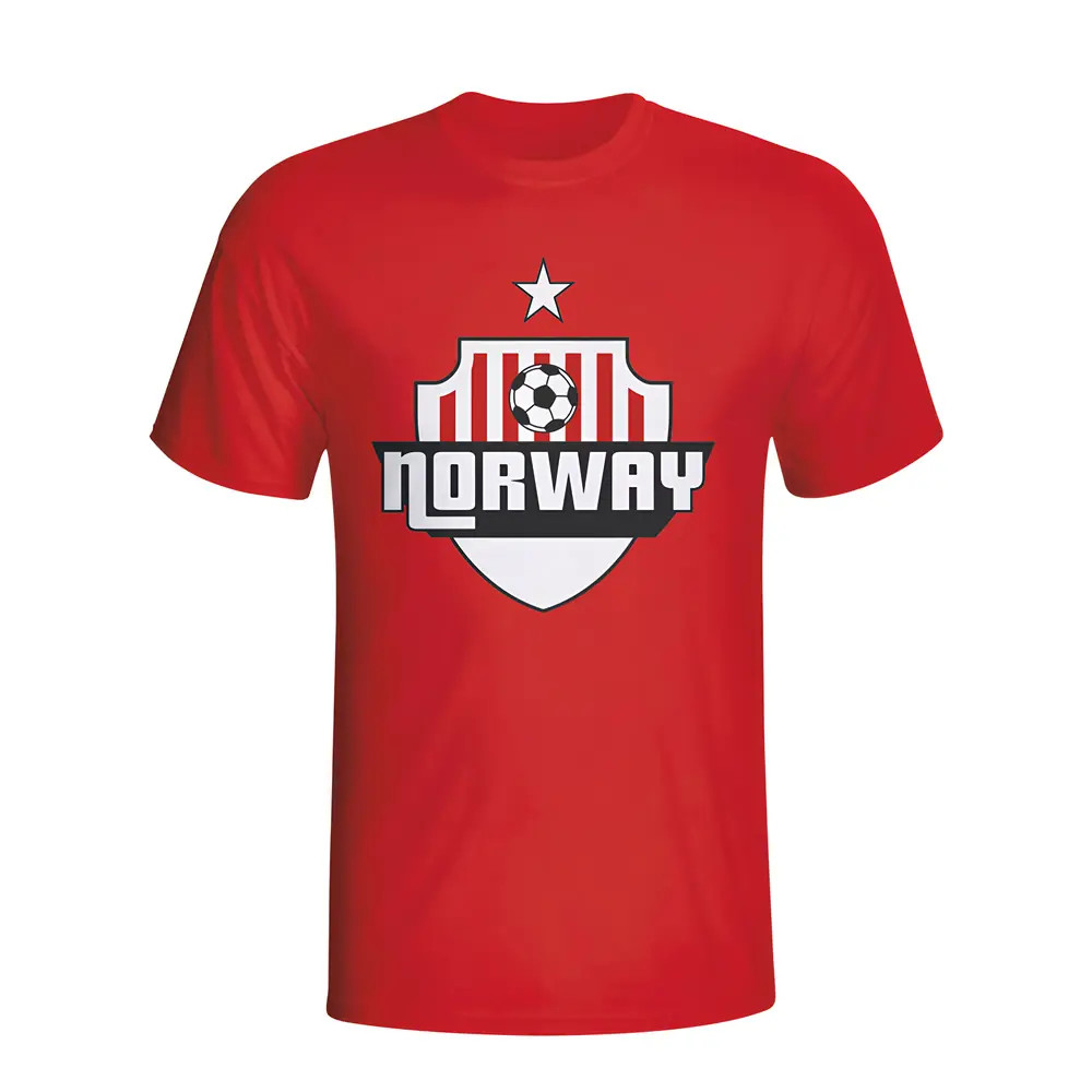 Norway Country Logo T-Shirt (Red) Polyester Made By: Gildan Men's Red Small
