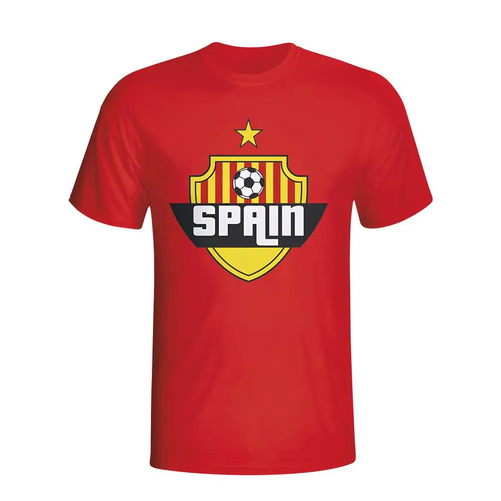 Spain Country Logo T-Shirt (Red) Polyester Made By: Gildan Men's Red Medium