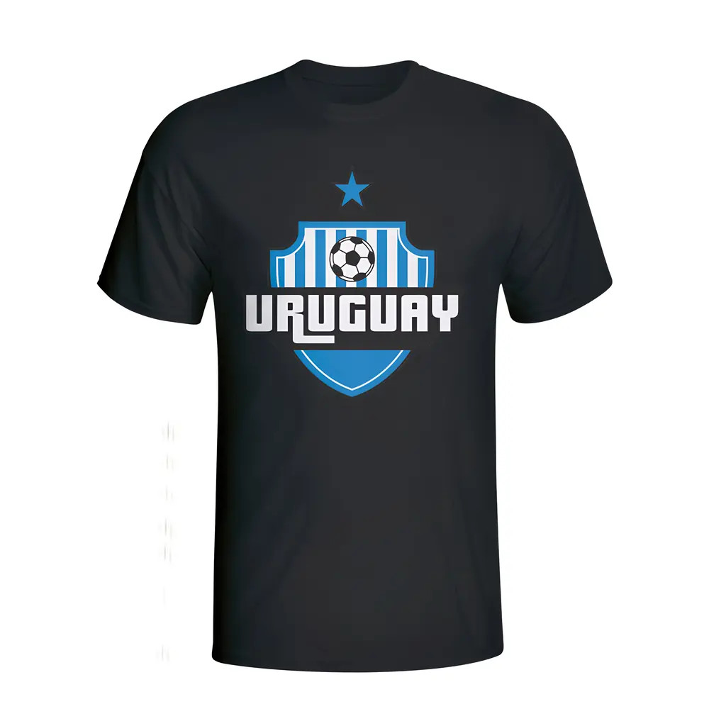 Uruguay Country Logo T-Shirt (Black) Polyester Made By: Gildan Men's Black Xxl