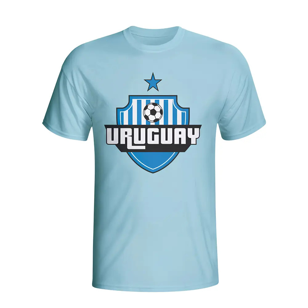 Uruguay Country Logo T-Shirt (Sky Blue) Polyester Made By: Gildan Men's Sky Blue Large