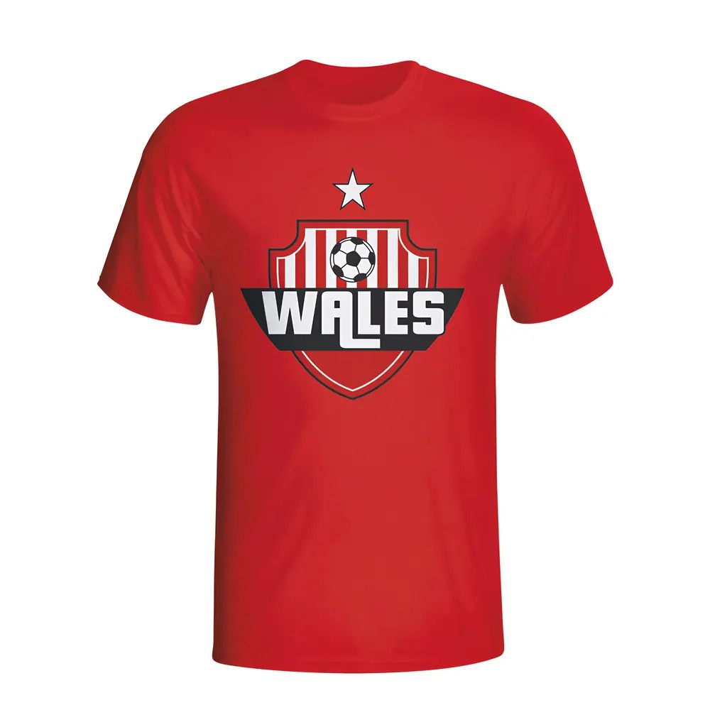 Wales Country Logo T-Shirt (Red) - Kids Men's Polyester Made By: Gildan Boys Red Medium