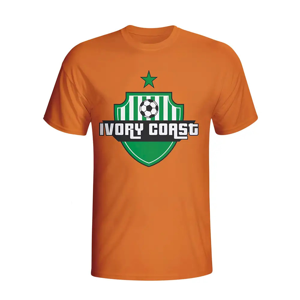 Ivory Coast Country Logo T-Shirt (Orange) Polyester Made By: Gildan Men's Orange Medium