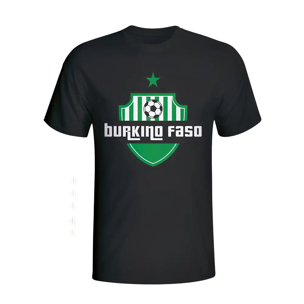 Burkino Faso Country Logo T-Shirt (Black) Polyester Burkina Faso Made By: Gildan Men's Black Large