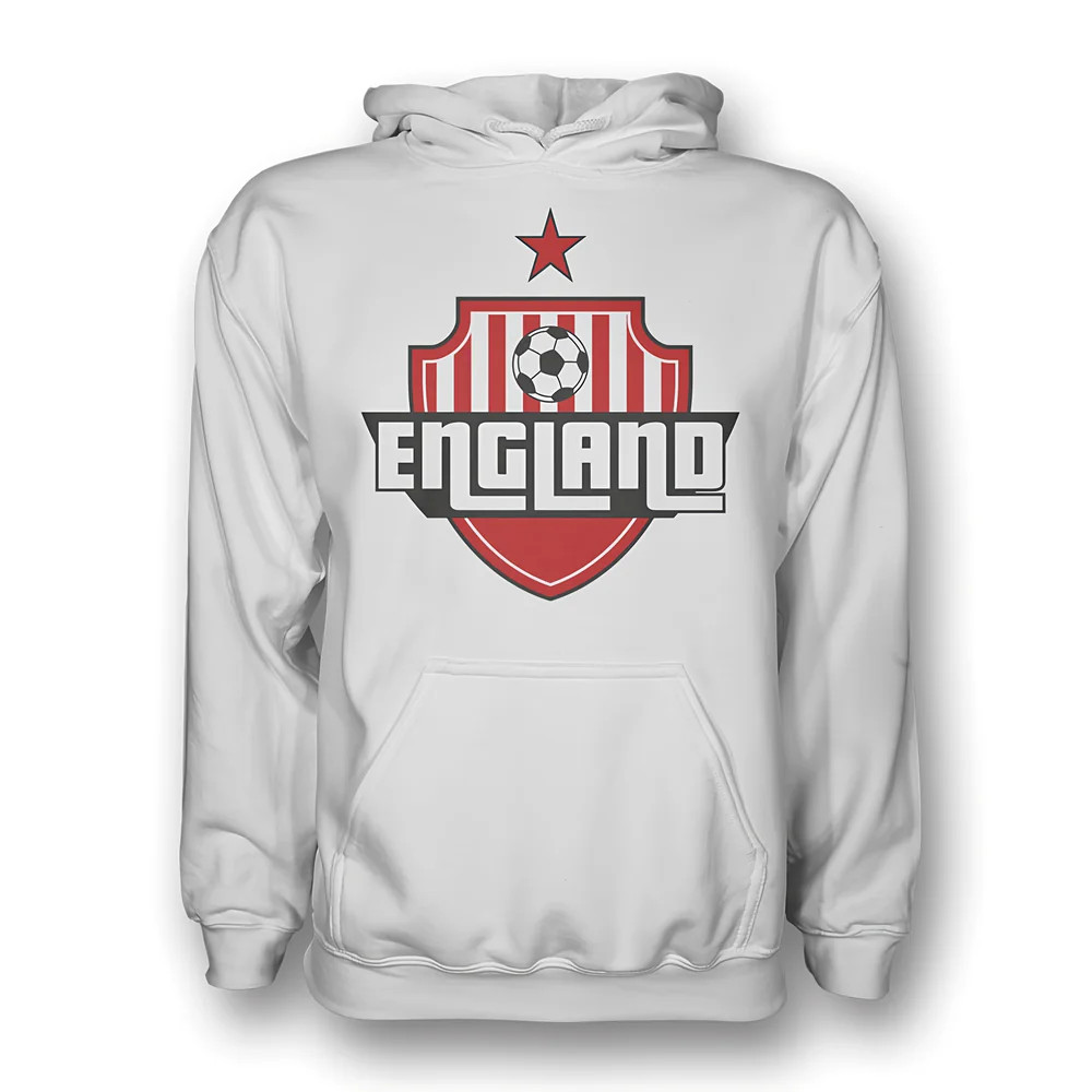 England Country Logo Hoody (White) - Kids Men's Polyester Made By: Gildan Boys White Medium