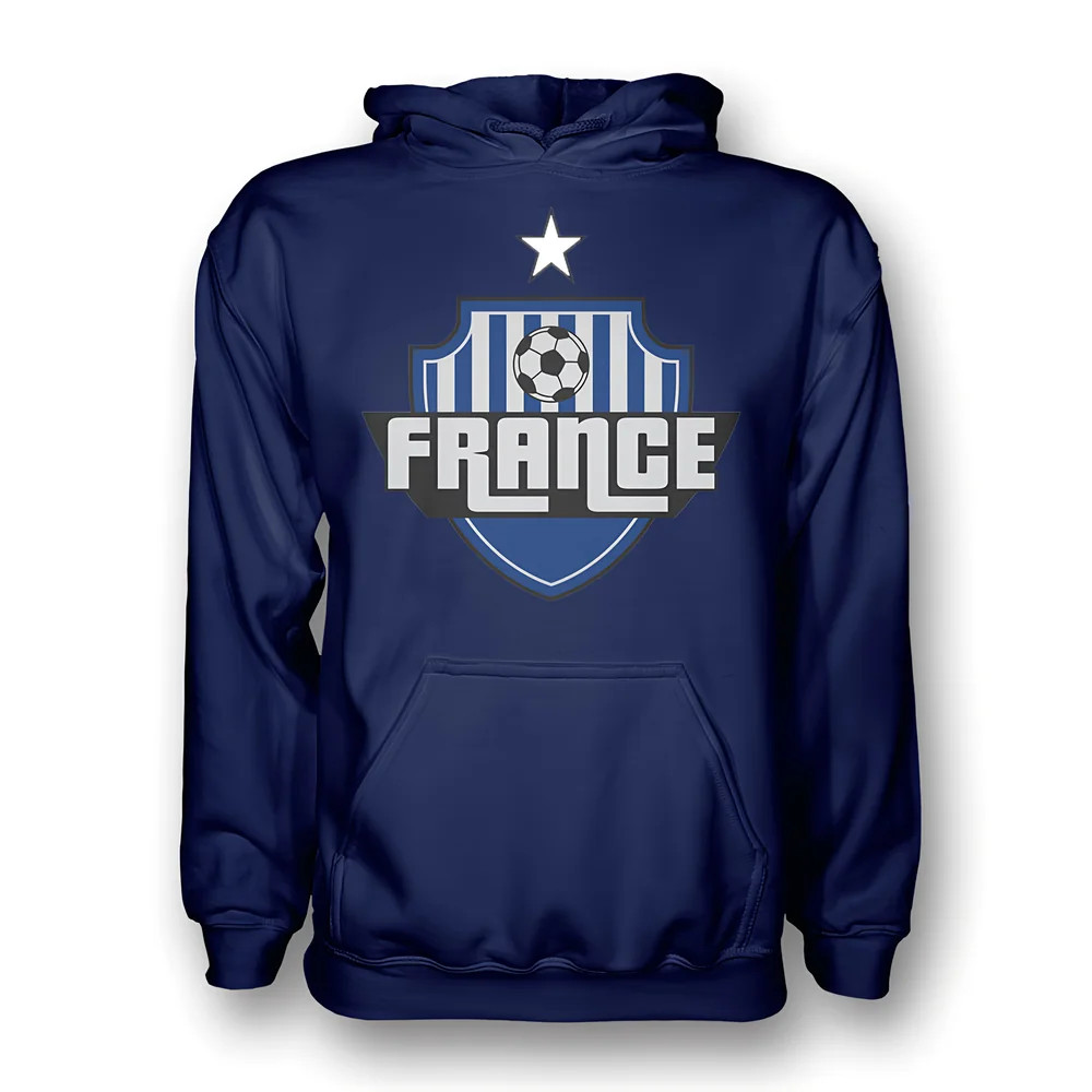 France Country Logo Hoody (Navy) - Kids Men's Polyester Made By: Gildan Boys Navy Extra Large