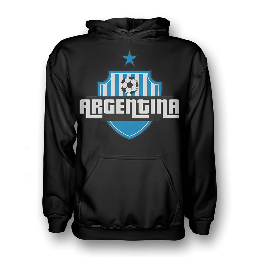 Argentina Country Logo Hoody (Black) Polyester Made By: Gildan Men's Black Xxl