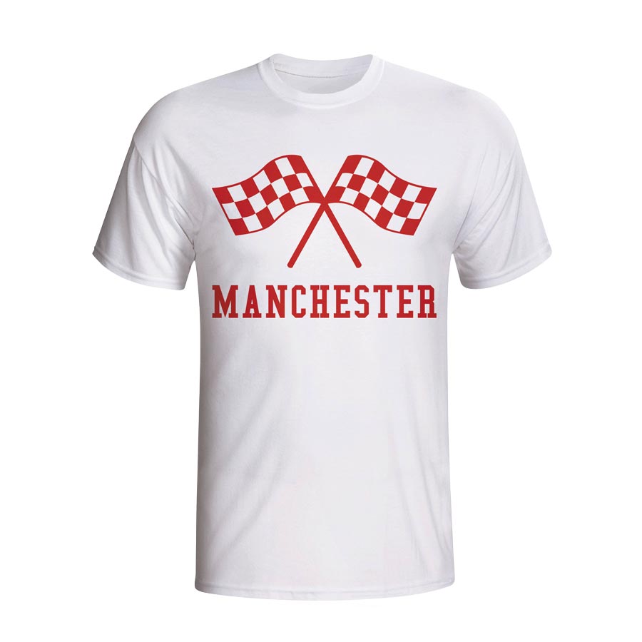 Click to view product details and reviews for Man Utd Waving Flags T Shirt White.